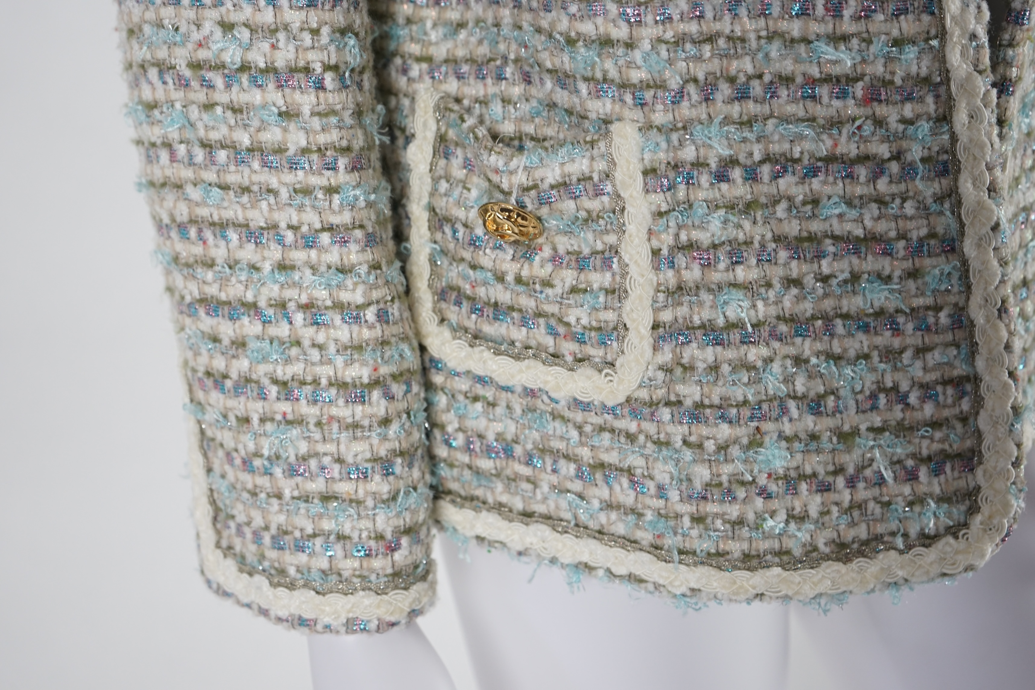 Three lady's jackets, brands include Le Salmondes Femmes, and Luisa Spagnoli. Approx size 14-16 Proceeds to Happy Paws Puppy Rescue